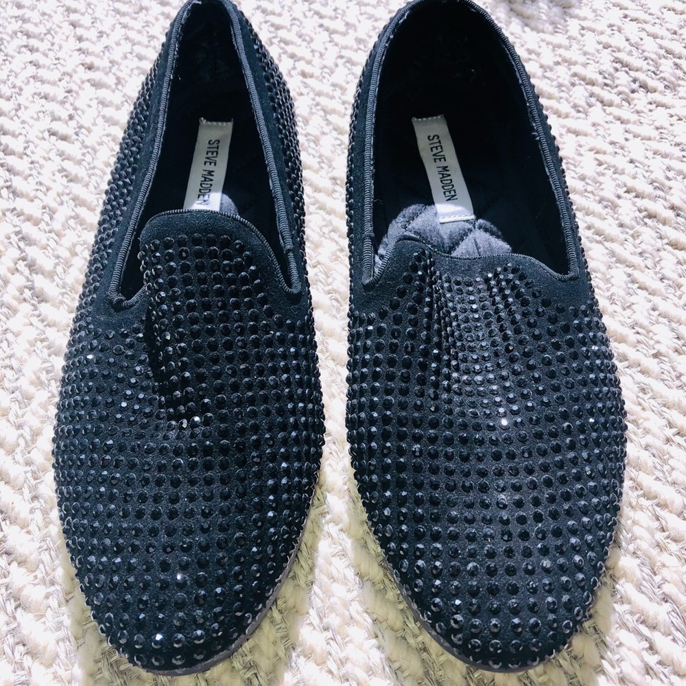 Steve Madden black studded loafers men size 8.5